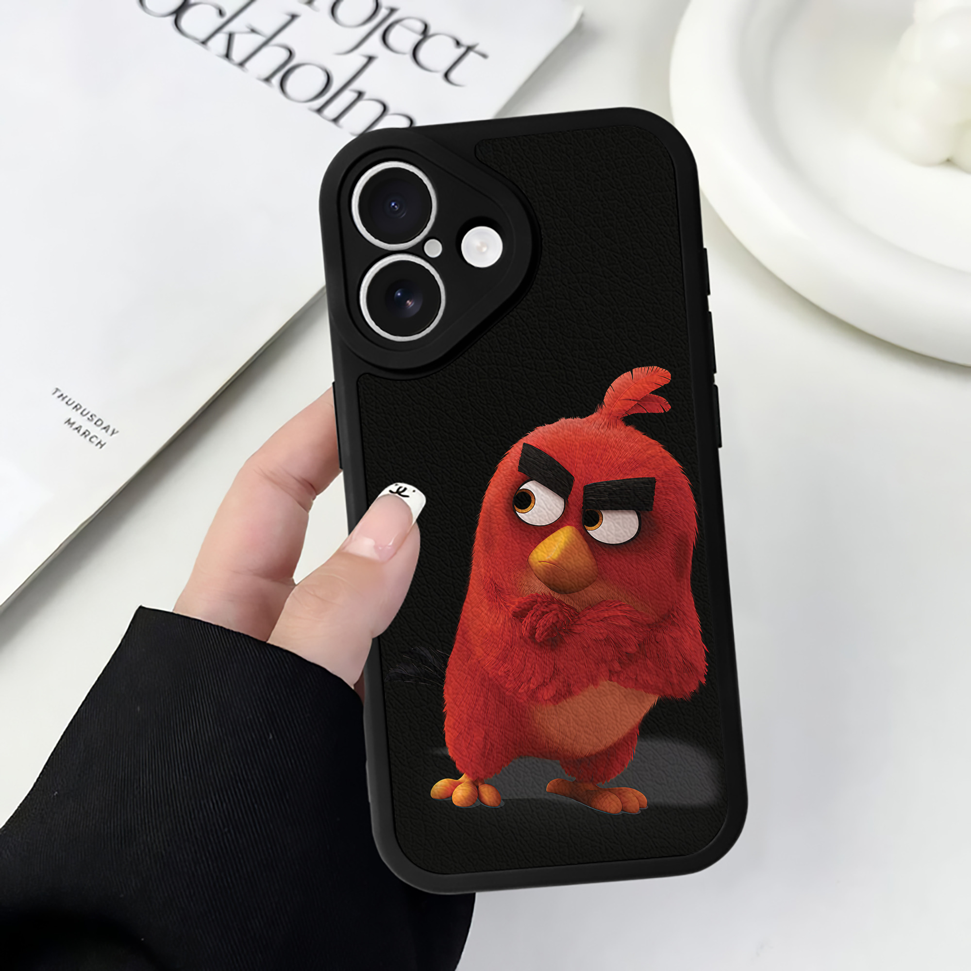 （画像用） Angry Birds アングリーバード 【iPhone 16シリーズ対応】シリコンスマホケース（レザー調） 材質：シリコン